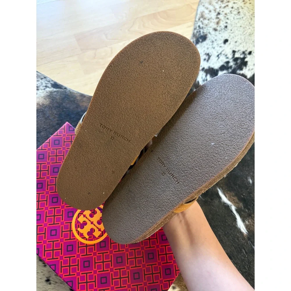 TORY BURCH Miller Cloud Sherling‎ Sandals In Nappa Leather Size 10